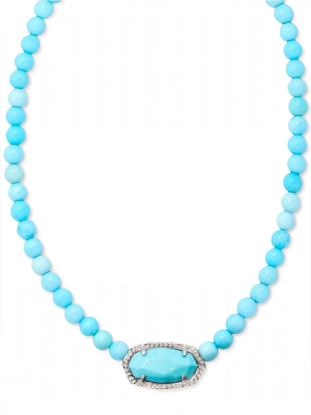 Kendra Scott Elisa Beaded Pendant Necklace in Light Blue Magnesite